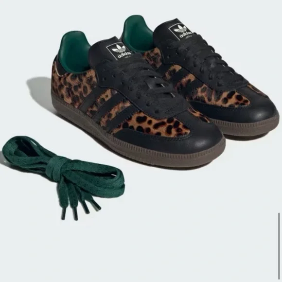 RARE NEW Adidas Samba OG Cheetah Leopard Black Green Womens 8 Mens 7 Sneakers - Picture 12 of 15